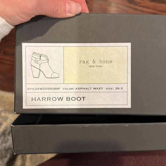 Rag & Bone Harrow Boot in Asphalt Waxy, sz 39.5 - Picture 4 of 5